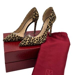 Tamera Mellon SIREN 105 Haircalf and PVC Leopard Animal Print Pumps SZ 37 (7)